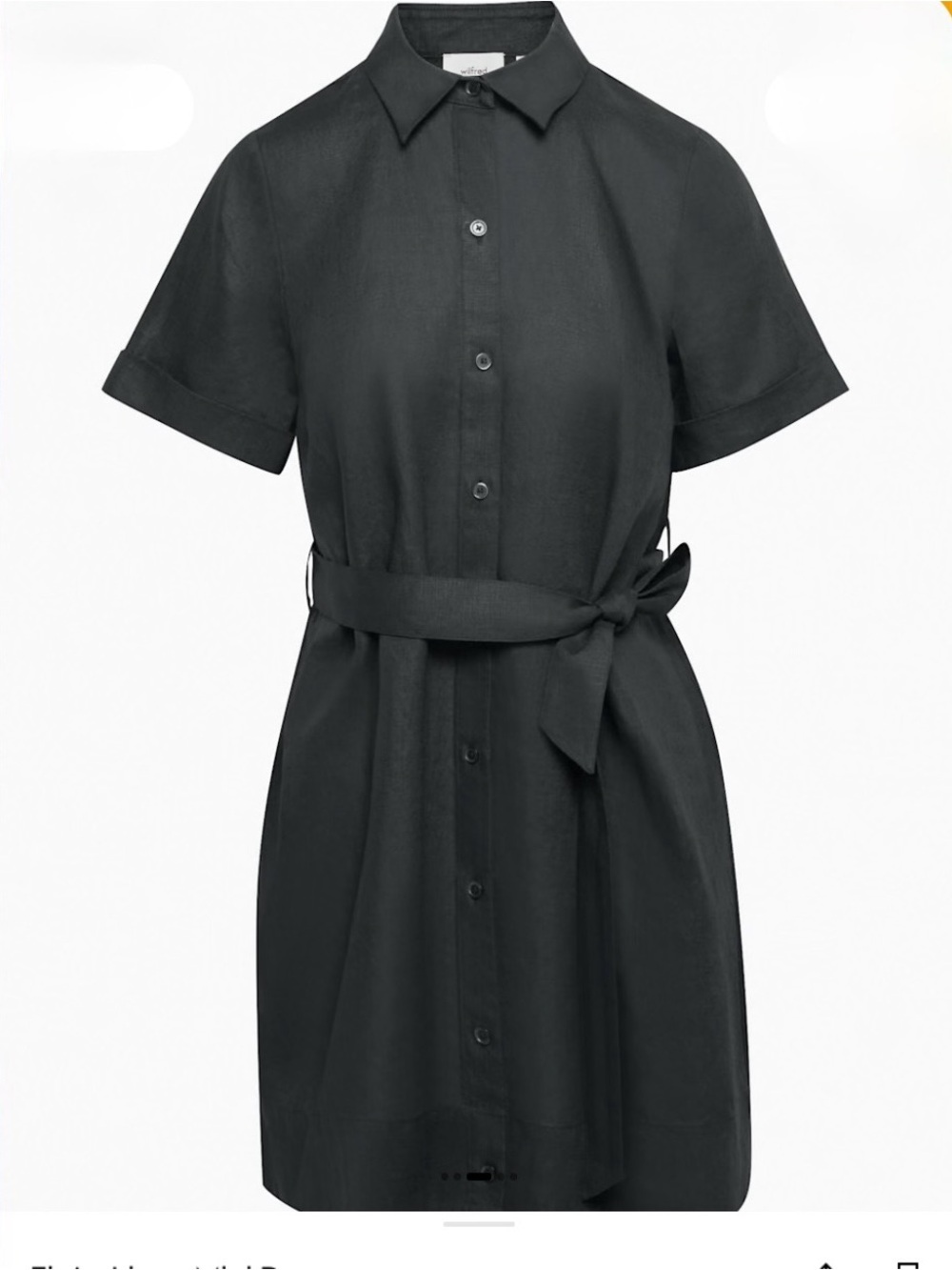 ARITZIA BLACK LINEN MINI ELETA DRESS NWT MISSING BELT